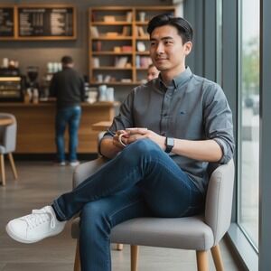 Etro Milano Mens Grey Navy Micro Polka Dot Button Down Shirt Size 41 M Italy